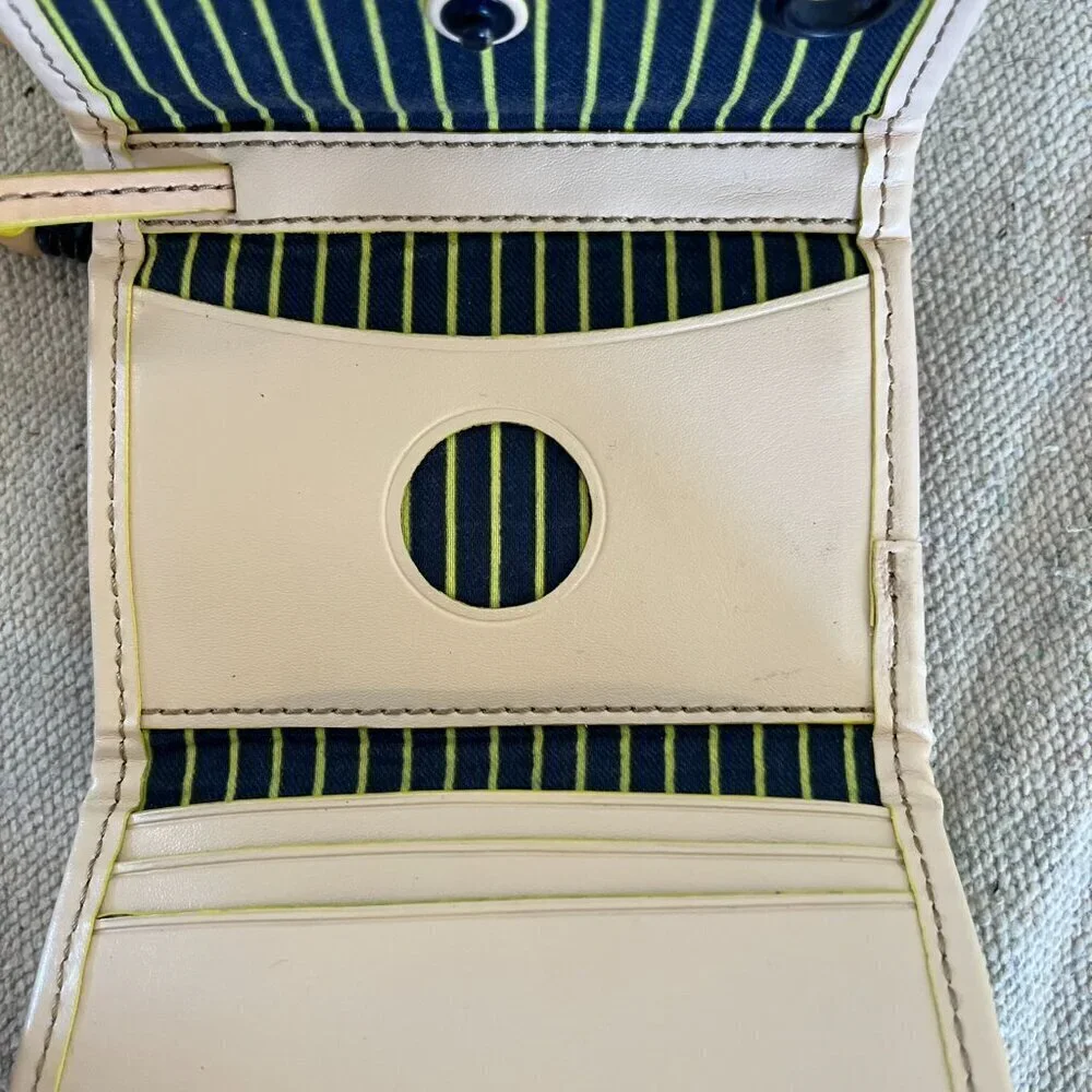 Juicy Couture Neon Yellow Cloth/ Leather Wallet/Keychain/Wristlet